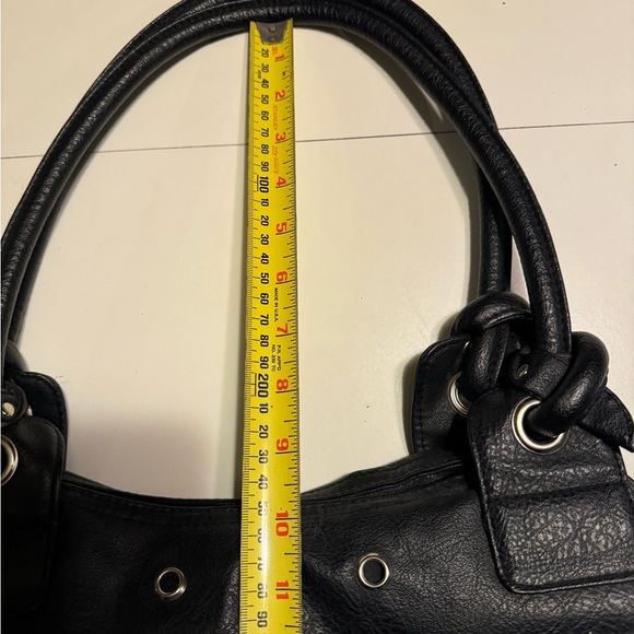 High End Black Leather Ruby & Kit Handbag Fold Over Purse MINTY Rock Boho - Picture 10 of 10